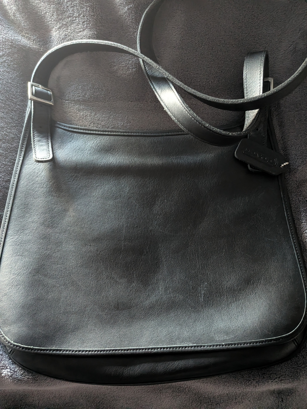 Coach Classic Black Leather Crossbody Bag - Excellent Condition